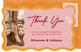 'Boho Disco' Wedding Thank You Note