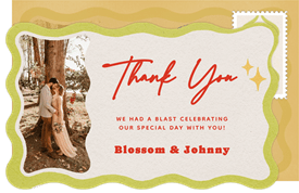 'Boho Disco' Wedding Thank You Note