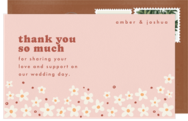 'Boho Blossoms' Wedding Thank You Note