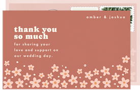 'Boho Blossoms' Wedding Thank You Note