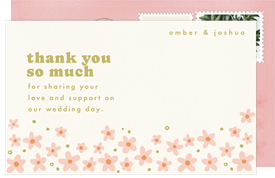 'Boho Blossoms' Wedding Thank You Note