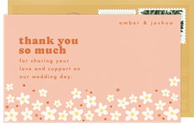 'Boho Blossoms' Wedding Thank You Note