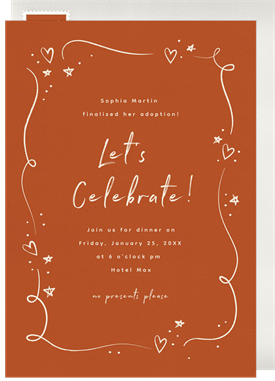 'Doodle Hearts and Stars' Party Invitation