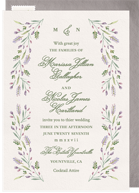 'Dainty Watercolor Florals' Wedding Invitation