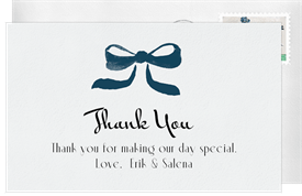 'Painted Bow' Wedding Thank You Note