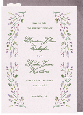 'Dainty Watercolor Florals' Wedding Save the Date