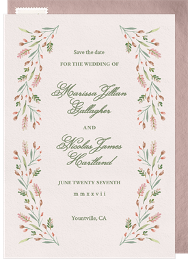 'Dainty Watercolor Florals' Wedding Save the Date