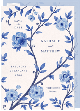 'Chinoiserie Blooms' Wedding Save the Date