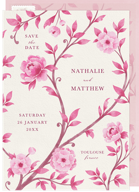 'Chinoiserie Blooms' Wedding Save the Date