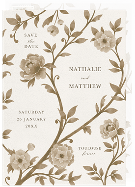 'Chinoiserie Blooms' Wedding Save the Date