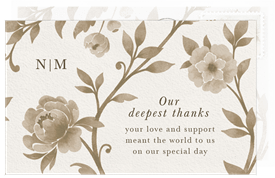 'Chinoiserie Blooms' Wedding Thank You Note