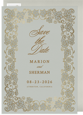 'Oak Leaf Border' Wedding Save the Date