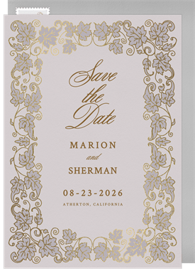 'Oak Leaf Border' Wedding Save the Date