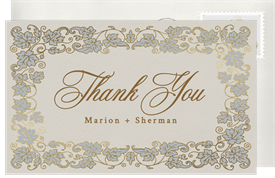 'Oak Leaf Border' Wedding Thank You Note