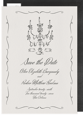 'Whimsical Candelabra' Wedding Save the Date