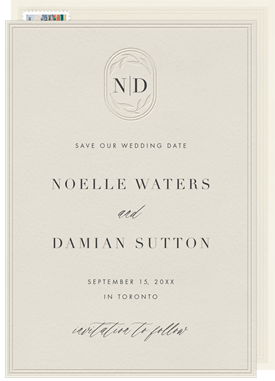 'Understated Monogram' Wedding Save the Date