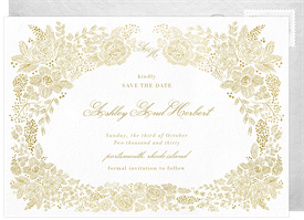 'Enchanted Linework Florals' Wedding Save the Date