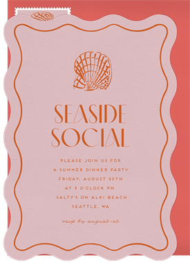 'Wavy Seashell' Summer Party Invitation