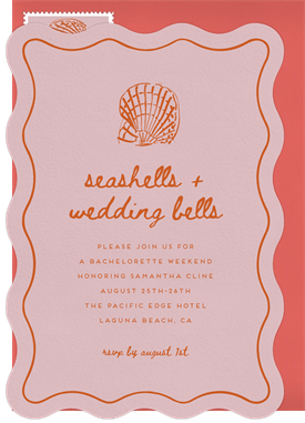 'Wavy Seashell' Bachelorette Party Invitation