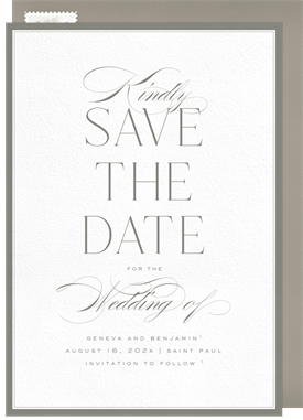 'Elegant Statement' Wedding Save the Date