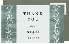 'Painterly Frame' Wedding Thank You Note