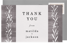 'Painterly Frame' Wedding Thank You Note