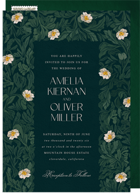 'Art Nouveau Florals' Wedding Invitation
