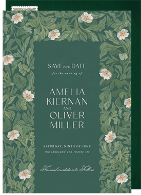 'Art Nouveau Florals' Wedding Save the Date