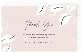 'Sketched Leaves' Wedding Thank You Note