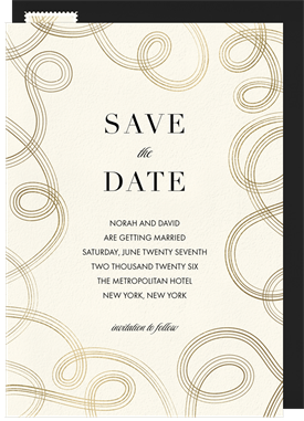 'Gold Swirls' Wedding Save the Date