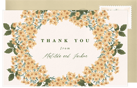 'Wildflower Wreath' Wedding Thank You Note