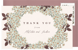 'Wildflower Wreath' Wedding Thank You Note