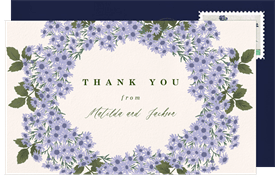 'Wildflower Wreath' Wedding Thank You Note