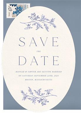 'Understated Delft China' Wedding Save the Date