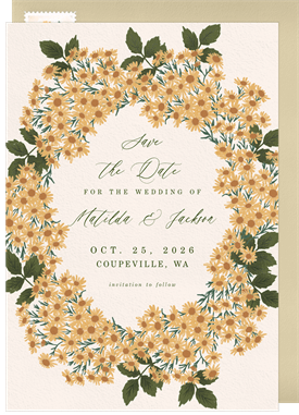 'Wildflower Wreath' Wedding Save the Date