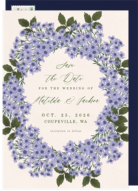 'Wildflower Wreath' Wedding Save the Date