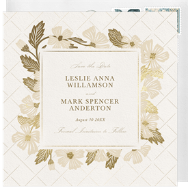 'Golden Blooms' Wedding Save the Date