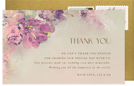 'Dreamy Garden' Wedding Thank You Note