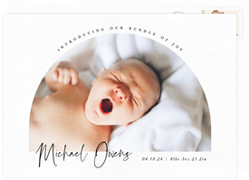 'Arched Introduction' Birth Announcement