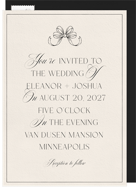 'Posh Bow' Wedding Invitation