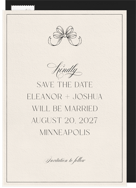 'Posh Bow' Wedding Save the Date