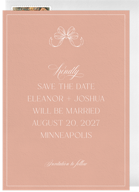 'Posh Bow' Wedding Save the Date