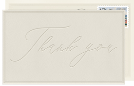 'Understated Monogram' Wedding Thank You Note