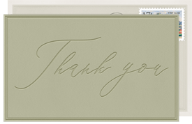 'Understated Monogram' Wedding Thank You Note