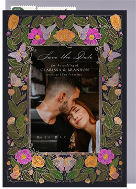 'Maximalist Garden Frame' Wedding Save the Date