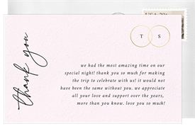 'Forever Rings' Wedding Thank You Note
