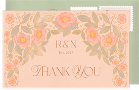 'English Garden Frame' Wedding Thank You Note