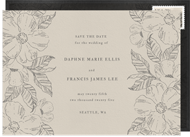 'Etched Florals' Wedding Save the Date