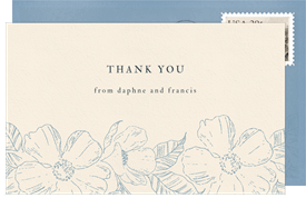 'Etched Florals' Wedding Thank You Note