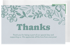 'Bold Groovy Florals' Wedding Thank You Note